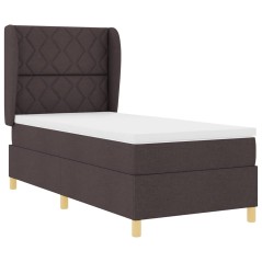 vidaXL Letto con Box Spring e Materasso Marrone Scuro 100x200 cm Tessuto