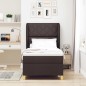 vidaXL Letto con Box Spring e Materasso Marrone Scuro 100x200 cm Tessuto vidaXL Letto con Box Spring e Materasso Marrone Scuro 100x200 cm Tessuto