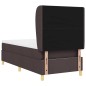 vidaXL Letto con Box Spring e Materasso Marrone Scuro 100x200 cm Tessuto vidaXL Letto con Box Spring e Materasso Marrone Scuro 100x200 cm Tessuto