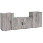 Set Mobili Porta TV 3 pz Grigio Sonoma in Legno Multistrato Set Mobili Porta TV 3 pz Grigio Sonoma in Legno Multistrato