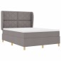 Letto a Molla Box con Materasso Tortora 140x190 cm Tessuto Letto a Molla Box con Materasso Tortora 140x190 cm Tessuto