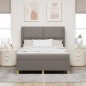 Letto a Molla Box con Materasso Tortora 140x190 cm Tessuto Letto a Molla Box con Materasso Tortora 140x190 cm Tessuto