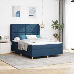 Letto a Molle con Materasso vidaXL Blu 140x190 cm Tessuto