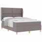 letto box spring vidaXL con materasso tortora 160x200 cm tessuto