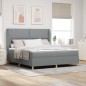 letto a molle vitaXL con materasso grigio chiaro 180x200 cm in tessuto