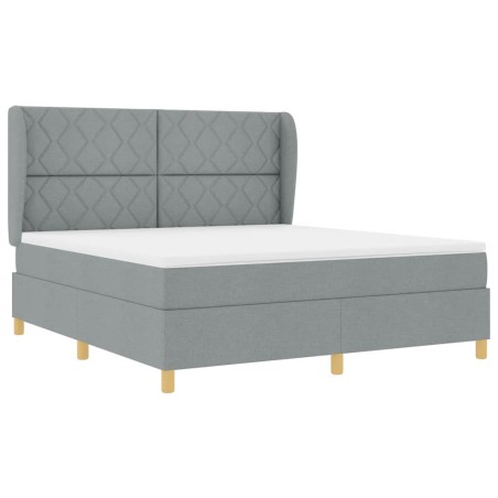 letto a molle vitaXL con materasso grigio chiaro 180x200 cm in tessuto