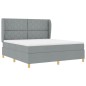 letto a molle vitaXL con materasso grigio chiaro 180x200 cm in tessuto