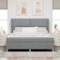 letto a molle vitaXL con materasso grigio chiaro 180x200 cm in tessuto
