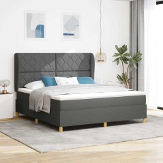 vidaXL Letto con Materasso - Grigio Scuro, 180x200 cm, Tessuto