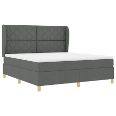 vidaXL Letto con Materasso - Grigio Scuro, 180x200 cm, Tessuto