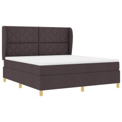 vidaXL Letto Box Spring con Materasso Marrone Scuro 180x200 cm Tessuto