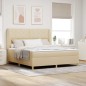 vidaXL Letto Box Spring con Materasso Crema 180x200 cm Tessuto vidaXL Letto Box Spring con Materasso Crema 180x200 cm Tessuto