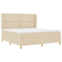 vidaXL Letto Box Spring con Materasso Crema 180x200 cm Tessuto