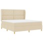 vidaXL Letto Box Spring con Materasso Crema 180x200 cm Tessuto vidaXL Letto Box Spring con Materasso Crema 180x200 cm Tessuto