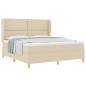 vidaXL Letto Box Spring con Materasso Crema 180x200 cm Tessuto vidaXL Letto Box Spring con Materasso Crema 180x200 cm Tessuto