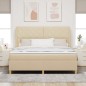 vidaXL Letto Box Spring con Materasso Crema 180x200 cm Tessuto vidaXL Letto Box Spring con Materasso Crema 180x200 cm Tessuto