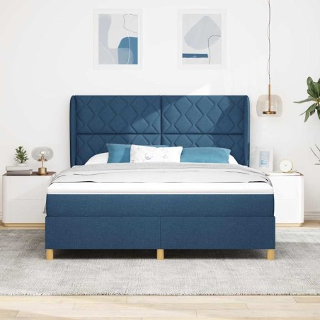 Letto a doghe vidaXL con materasso Blu 180x200 cm in tessuto