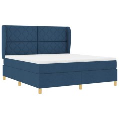 Letto a doghe vidaXL con materasso Blu 180x200 cm in tessuto