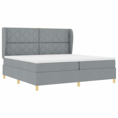 vidaXL Letto a Box Spring con Materasso Grigio Chiaro 200x200 cm Tessuto
