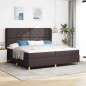 vidaXL Letto Box Spring con Materasso Marrone Scuro 200x200 cm Tessuto vidaXL Letto Box Spring con Materasso Marrone Scuro 200x200 cm Tessuto