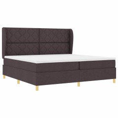 vidaXL Letto Box Spring con Materasso Marrone Scuro 200x200 cm Tessuto