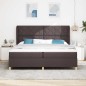 vidaXL Letto Box Spring con Materasso Marrone Scuro 200x200 cm Tessuto vidaXL Letto Box Spring con Materasso Marrone Scuro 200x200 cm Tessuto