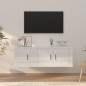 Set di Mobili Porta TV 2 pz Bianco Lucido in Legno Multistrato Set di Mobili Porta TV 2 pz Bianco Lucido in Legno Multistrato