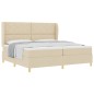 vidaXL Letto Box Spring Crema con Materasso 200x200 cm Tessuto vidaXL Letto Box Spring Crema con Materasso 200x200 cm Tessuto