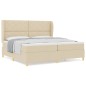 vidaXL Letto Box Spring Crema con Materasso 200x200 cm Tessuto vidaXL Letto Box Spring Crema con Materasso 200x200 cm Tessuto