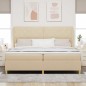 vidaXL Letto Box Spring Crema con Materasso 200x200 cm Tessuto vidaXL Letto Box Spring Crema con Materasso 200x200 cm Tessuto