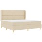 vidaXL Letto Box Spring Crema con Materasso 200x200 cm Tessuto vidaXL Letto Box Spring Crema con Materasso 200x200 cm Tessuto