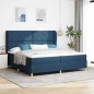 Letto a Box Spring vidaXL con Materasso - Blu, 200x200 cm, Tessuto Letto a Box Spring vidaXL con Materasso - Blu, 200x200 cm, Tessuto