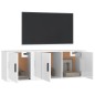 Set di Mobili Porta TV 2 pz Bianco Lucido in Legno Multistrato Set di Mobili Porta TV 2 pz Bianco Lucido in Legno Multistrato