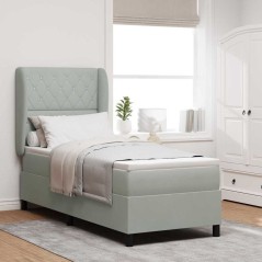 vidaXL Letto con molle e materasso grigio chiaro 80x200 cm in velluto