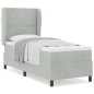 vidaXL Letto con molle e materasso grigio chiaro 80x200 cm in velluto
