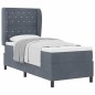 vidaXL Letto con molle e materasso grigio scuro, 80x200 cm, in velluto