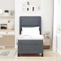 vidaXL Letto con molle e materasso grigio scuro, 80x200 cm, in velluto