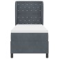 vidaXL Letto con molle e materasso grigio scuro, 80x200 cm, in velluto