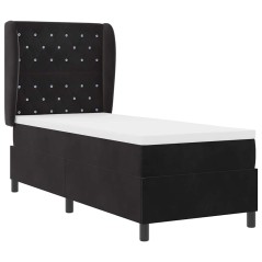 vidaXL Letto con molle e materasso nero, 80x200 cm in velluto