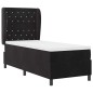 vidaXL Letto con molle e materasso nero, 80x200 cm in velluto