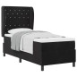 vidaXL Letto con molle e materasso nero, 80x200 cm in velluto