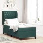 vidaXL letto con molle a box e materasso verde scuro, 80x200 cm, in velluto