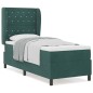 vidaXL letto con molle a box e materasso verde scuro, 80x200 cm, in velluto