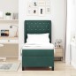 vidaXL letto con molle a box e materasso verde scuro, 80x200 cm, in velluto