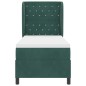 vidaXL letto con molle a box e materasso verde scuro, 80x200 cm, in velluto