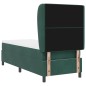 vidaXL letto con molle a box e materasso verde scuro, 80x200 cm, in velluto