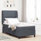 vidaXL Letto con molle e materasso grigio scuro 90x190 cm in velluto