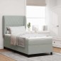 vidaXL Letto a molle con materasso - Grigio chiaro - 90x200 cm - Velluto vidaXL Letto a molle con materasso - Grigio chiaro - 90x200 cm - Velluto