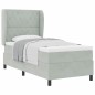 vidaXL Letto a molle con materasso - Grigio chiaro - 90x200 cm - Velluto vidaXL Letto a molle con materasso - Grigio chiaro - 90x200 cm - Velluto