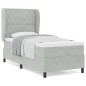 vidaXL Letto a molle con materasso - Grigio chiaro - 90x200 cm - Velluto vidaXL Letto a molle con materasso - Grigio chiaro - 90x200 cm - Velluto